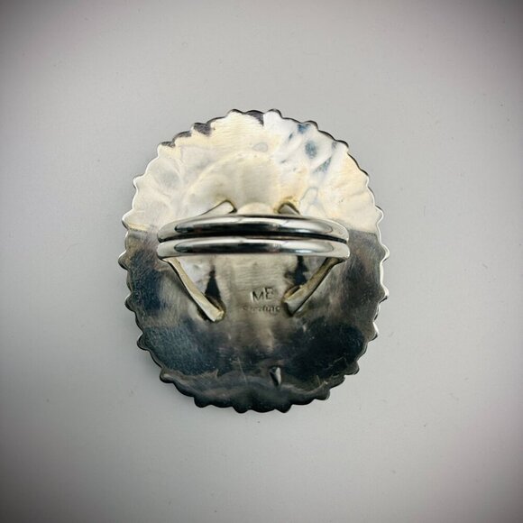 Navajo Sterling Silver Cluster Ring – Kingman Turquoise – Mathilda Benally - Picture 3 of 5